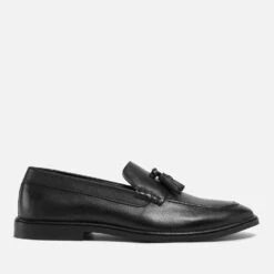 Walk London Men's West Leather Loafers - Black