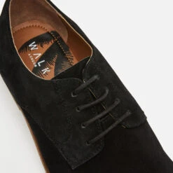 Walk London Men's Danny Suede Derby Shoes - Black -Ugg Shop 12744112 8604848523564323