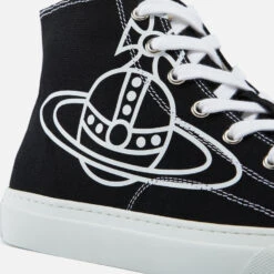 Vivienne Westwood Men's Plimsoll Canvas Hi-Top Trainers - Black -Ugg Shop 12953661 2404980441641037