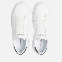 Calvin Klein Men's Leather Low Top Trainers - White/Black -Ugg Shop 13050836 1494997031817215