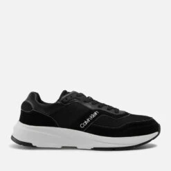 Calvin Klein Men's Suede Low Top Trainers - CK Black