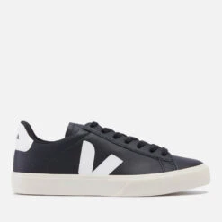 Veja Men's Campo Chrome Free Leather Trainers - Black/White