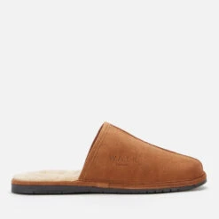 Walk London Men's Langley Suede Mule Slippers - Tan