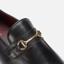 Walk London Men's Terry Trim Leather Loafers - Black -Ugg Shop 13124542 4874898524075086