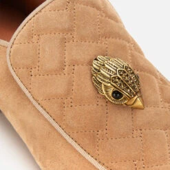 Kurt Geiger London Men's Hugh Eagle Head Suede Loafers - Beige -Ugg Shop 13529520 1044930108464933