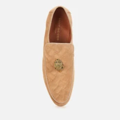 Kurt Geiger London Men's Hugh Eagle Head Suede Loafers - Beige -Ugg Shop 13529520 8644930108408575