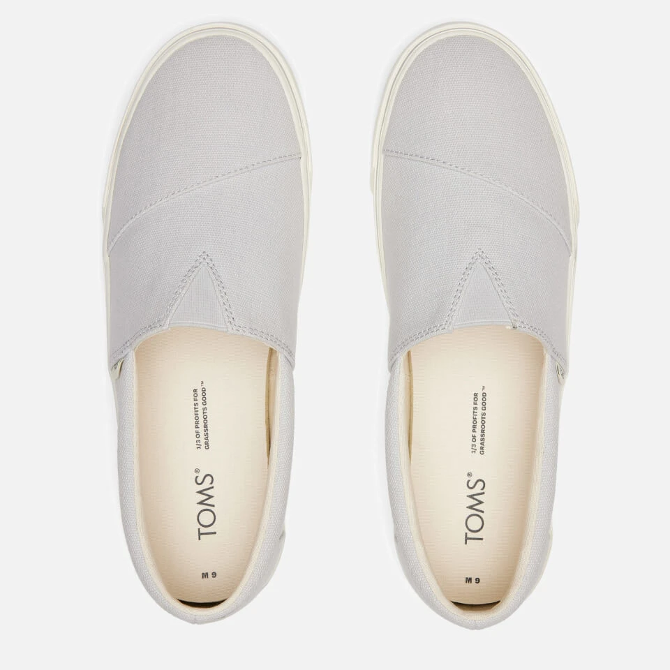 TOMS Men's Alpargata Fenix Vegan Canvas Slip-On Trainers - Lunar Grey Washed 4 TOMS Men's Alpargata Fenix Vegan Canvas Slip-On Trainers - Lunar Grey Washed - Image 2