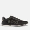 BOSS Saturn Faux Suede And Faux Leather-Trimmed Canvas Trainers -Ugg Shop 13802057 8384991831125779