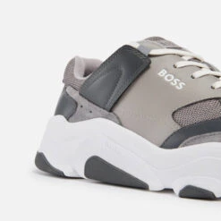 BOSS Men's Asher Suede, Leather And Mesh Trainers -Ugg Shop 14017916 7955026042458621